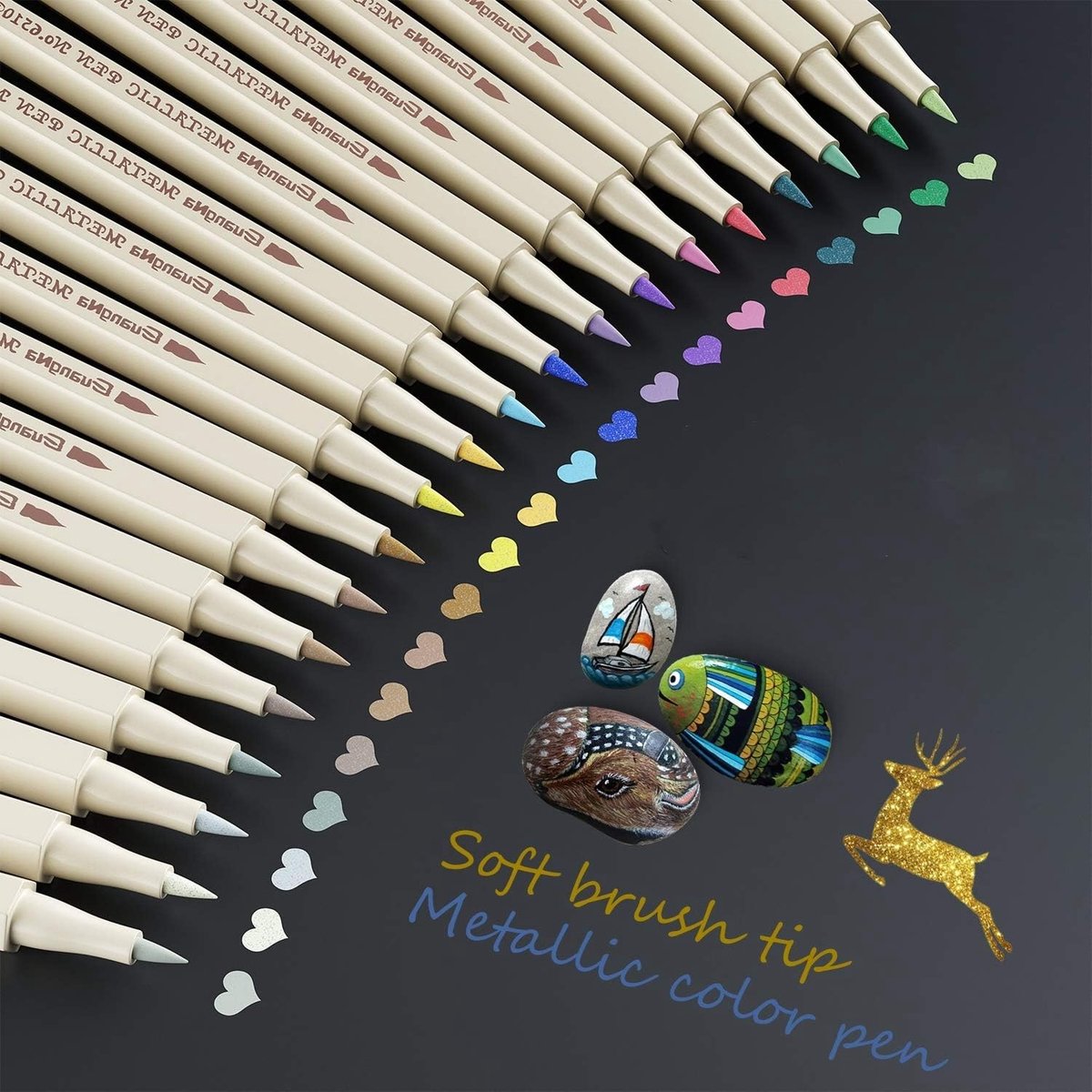 Metallic Stiften - Geel - 1 stuk - Glitterstiften voor Scrapbooking en Knutselen