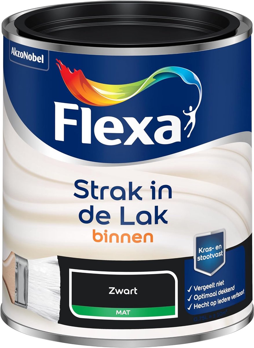 Verf Matt - Zwart - Kras- en Impactbestendig - Optimale Dekking - ShopVlot