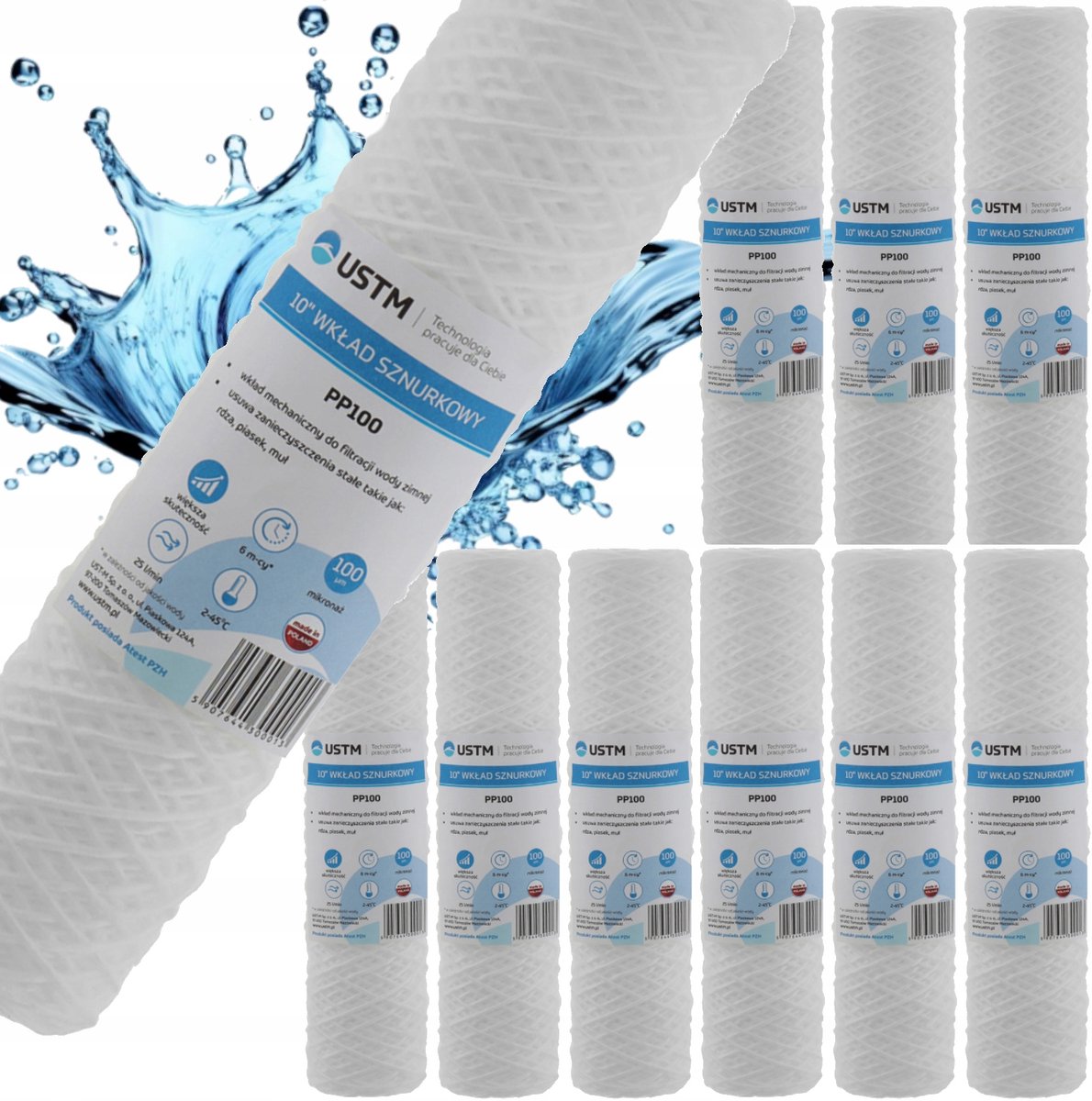 10x 10" Snorfilter Waterfilter 100 Micron PP