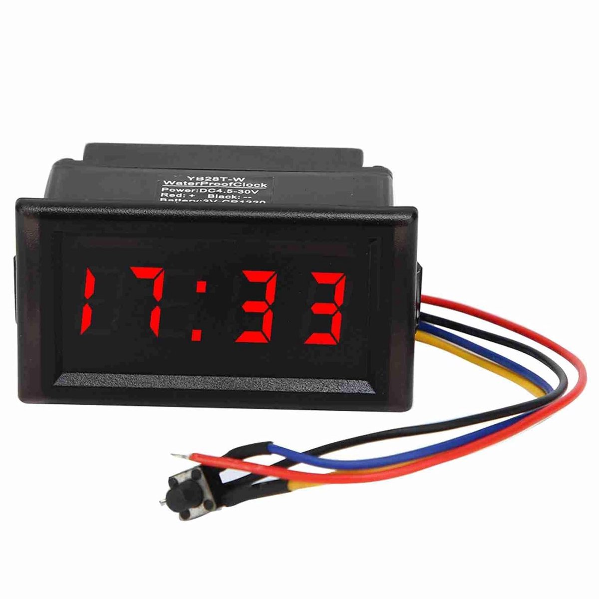 DC4.5-30V Waterproof Dustproof Car Car Electronic Clock LED Digital Display Car LED Electronic Digital Display Clock - ShopVlot