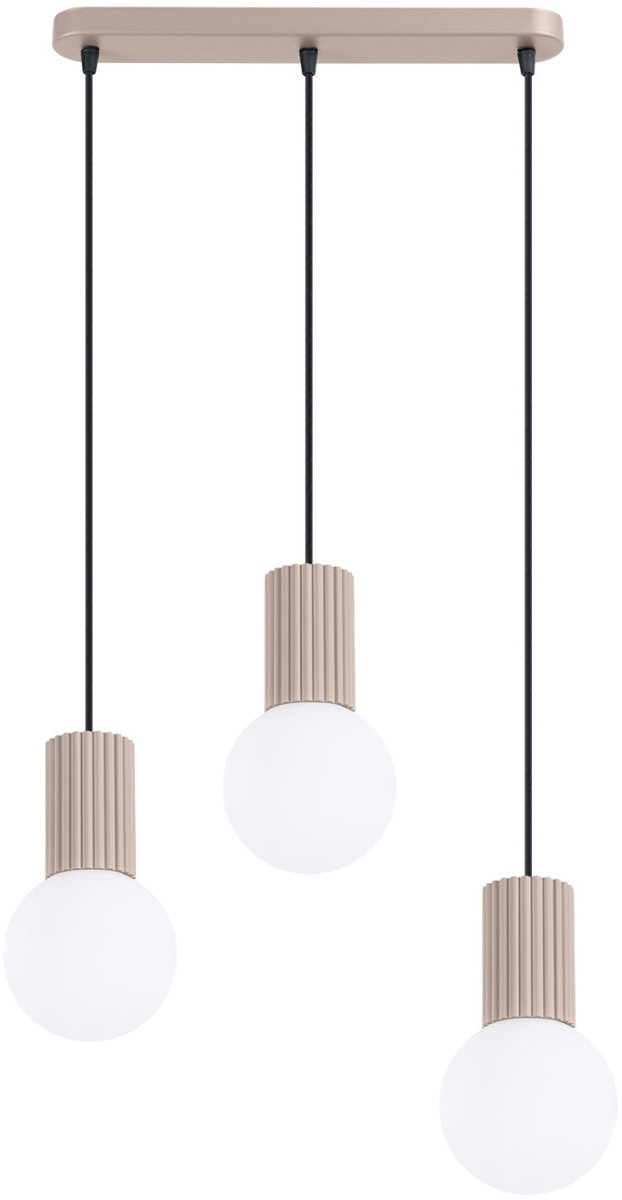 Sollux Lighting Hanglamp Halo - G9 - taupe - aluminium/glas - 40x6x120cm