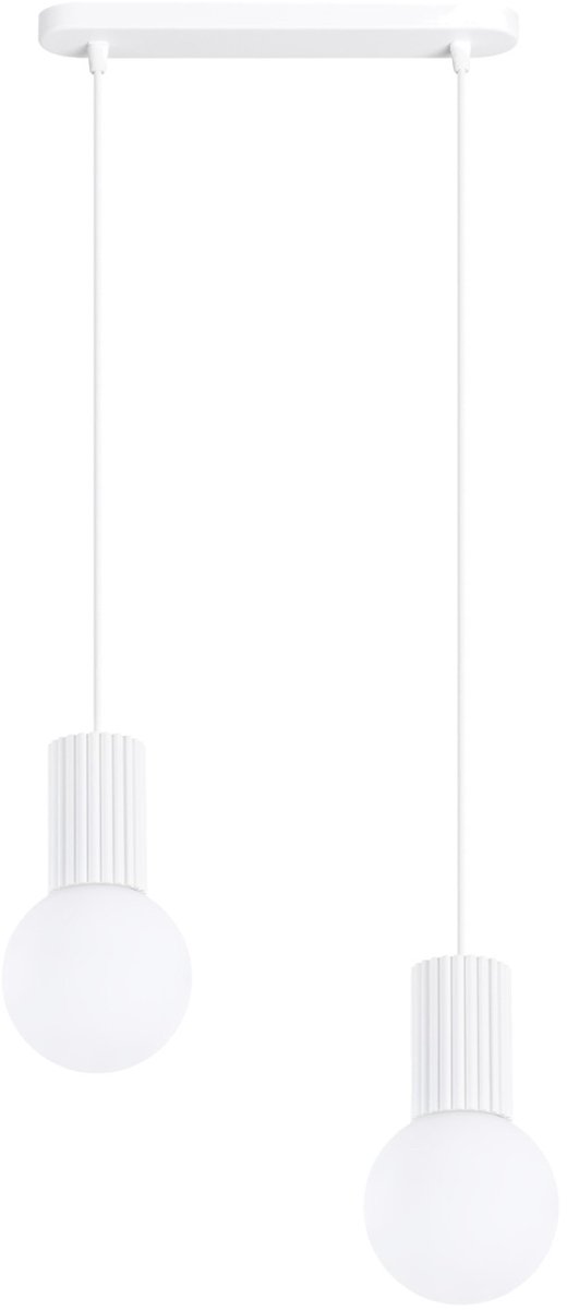 Sollux Lighting Hanglamp Halo - G9 - wit - aluminium/glas - 33.5x6x120cm