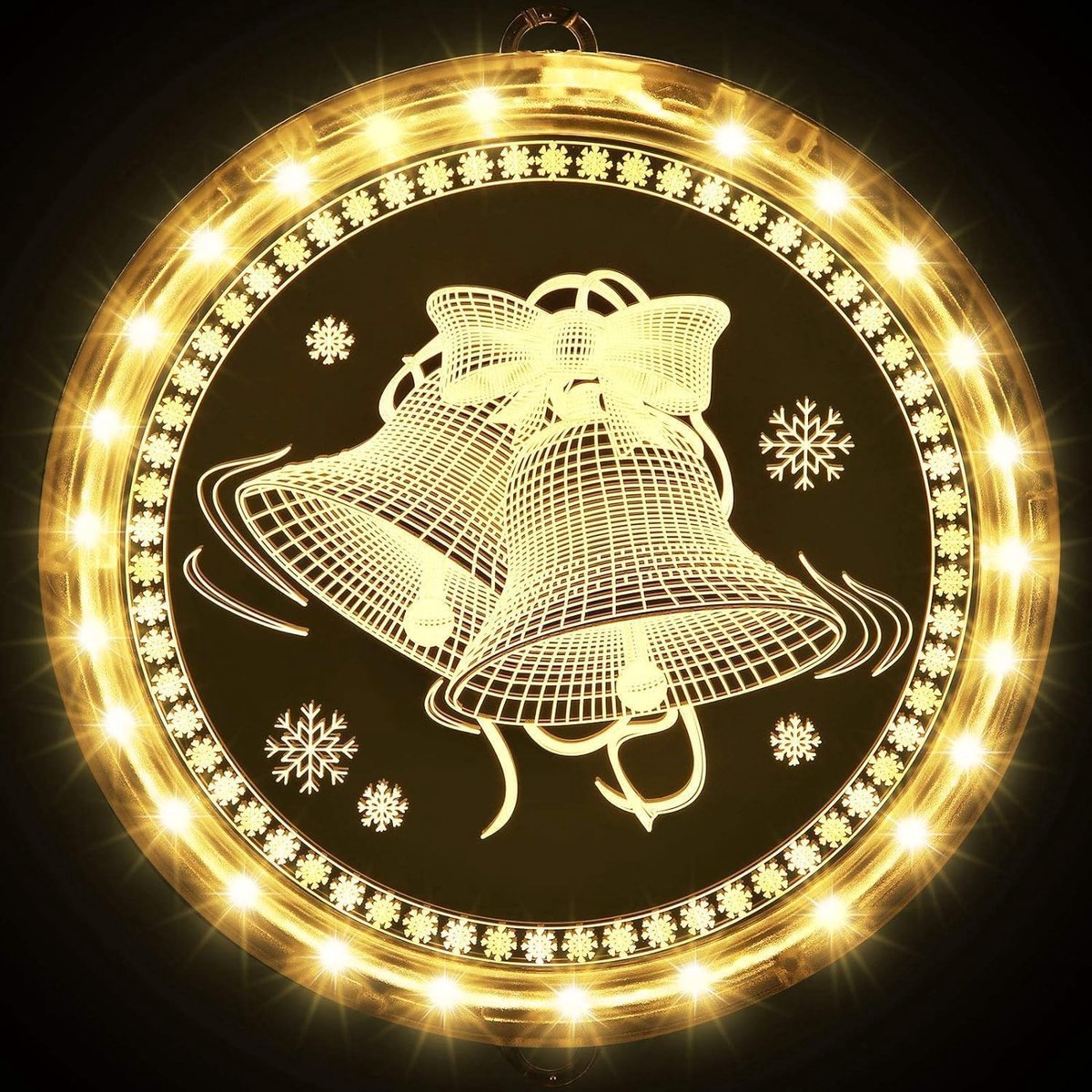 Abnaok Kerstdecoratie, raamlicht, 3D hangende kerstverlichting, raam, led-verlichting, raam voor binnen - ShopVlot