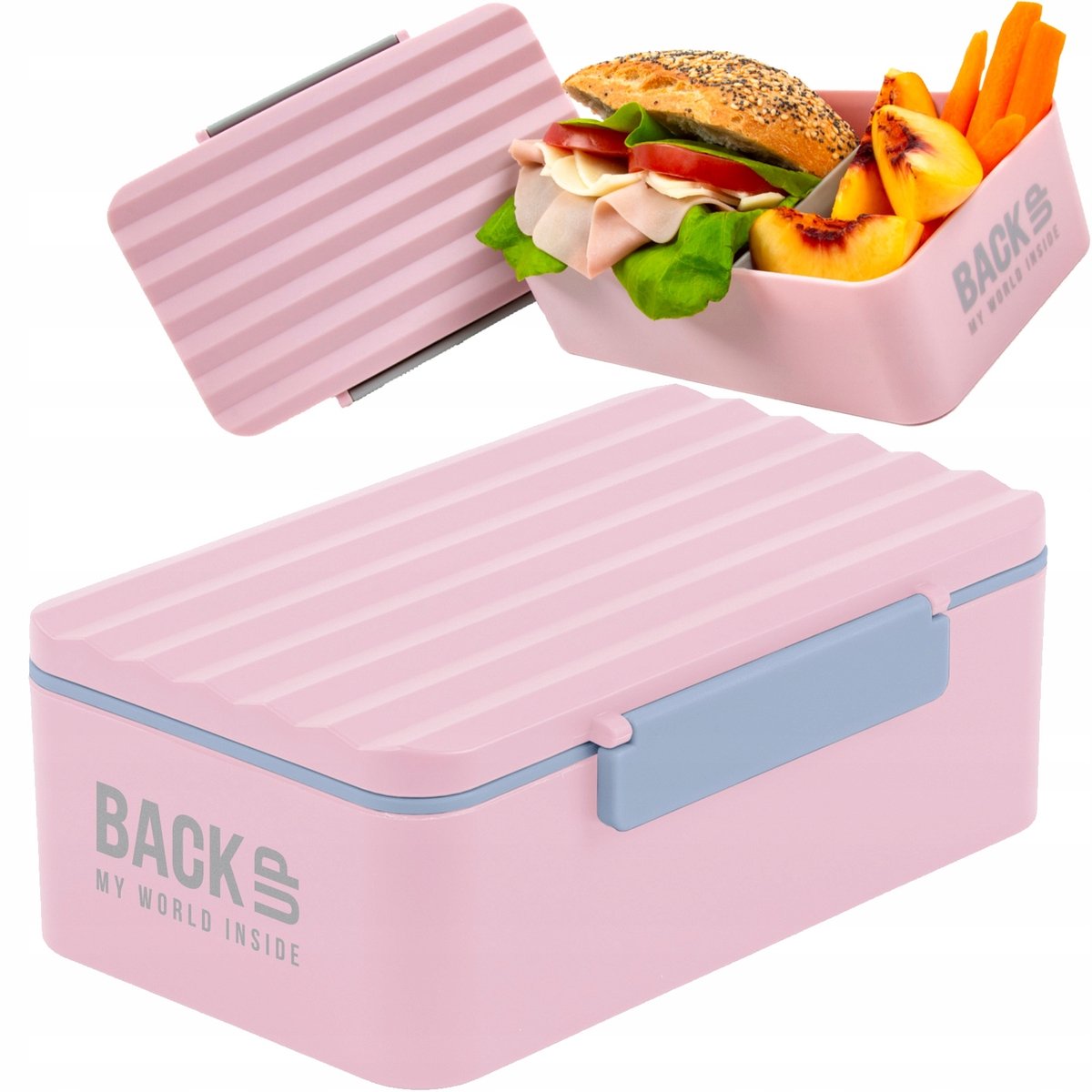 Derform BackUp Lunchbox Roze - 2 Vakken, 600ml