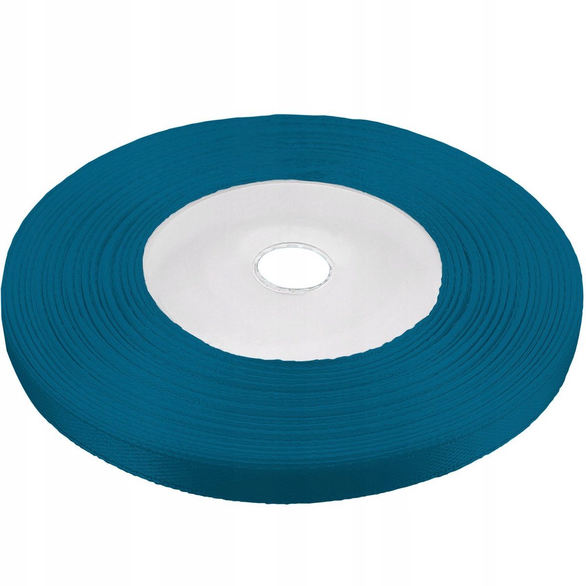Donker turkoois satijnen lint 6 mm breed, 32 meter
