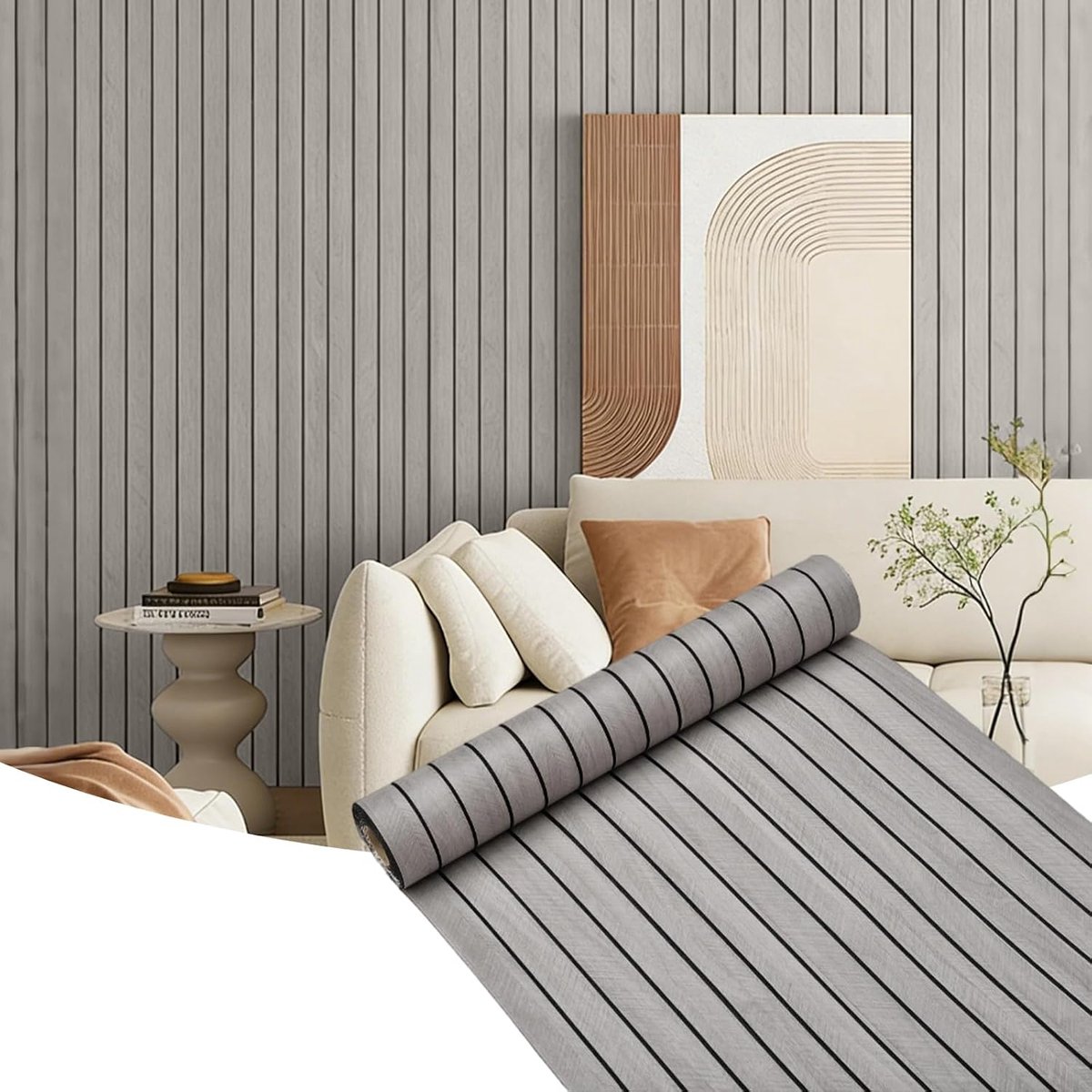 Wood Veneer Panels Self-Adhesive 3D Wall Panels 300 x 40 cm Acoustic Panels Wall Panels Wood Look Wall Decoration PVC - ShopVlot