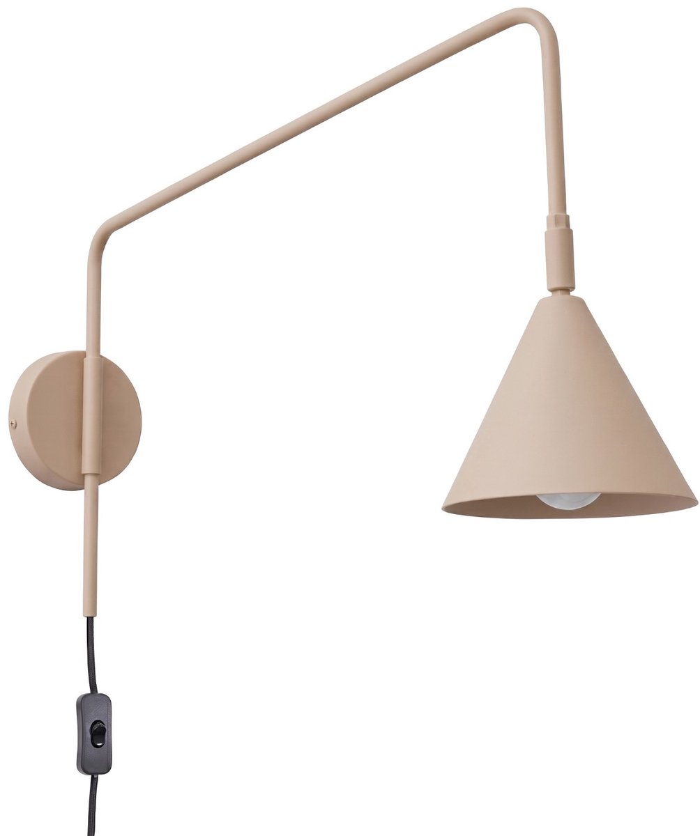 Sollux Lighting Wandlamp Nox - E14 - taupe - staal - 14x61x30cm