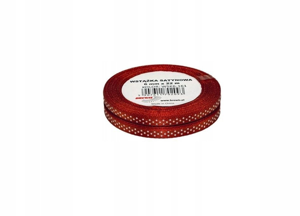 2x Rode Stippen Satijnlint 6mm x 22m - Decoratie & Knutselen