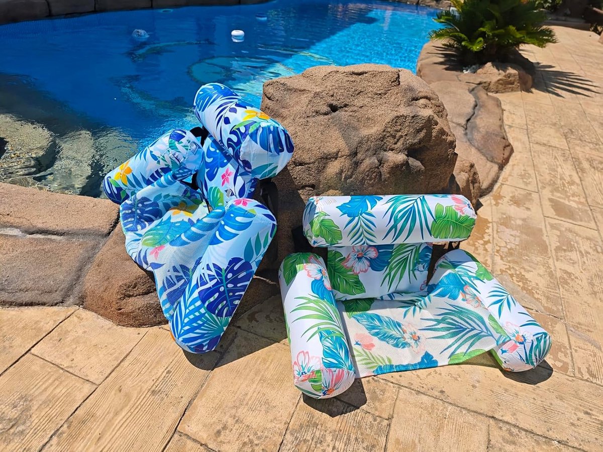 Floating pool hammock, size for adults, inflatable pool hammock, 4-in-1 swimmer, versatile for swimming, for - ShopVlot