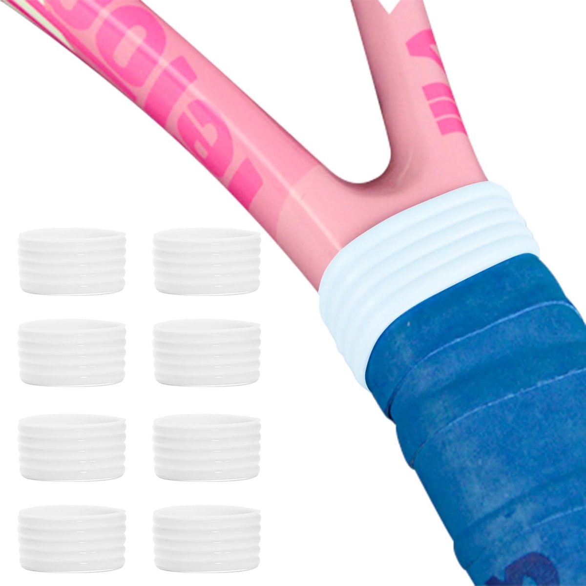 8pcs Grip Band Tennis Racket Grip Band Silicone Handg - ShopVlot