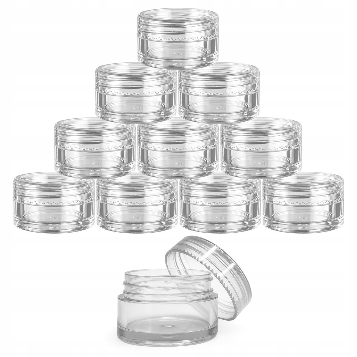 100x 3ml Potjes met Schroefdop - Transparant voor Sieraden & Cosmetica