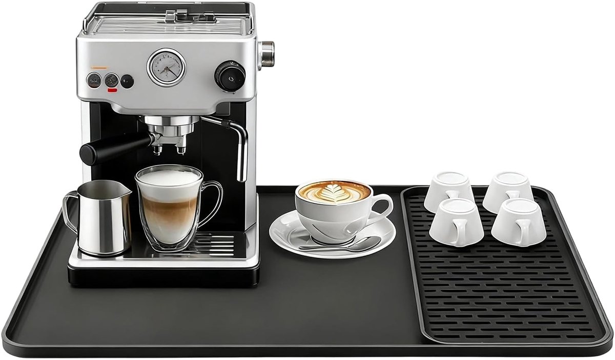 Silicone Coffee Mat, Coffee Maker, Coaster, Silicone Coffee Mat, Draining Mat, Tableware, 60 x 40 cm, Silicone Mat - ShopVlot