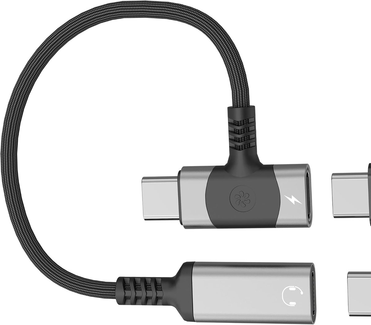 Adapter Dual USB C hoofdtelefoonaansluiting oplader naar audio-aansluiting kabel hoofdtelefoon en vrouwelijke - ShopVlot