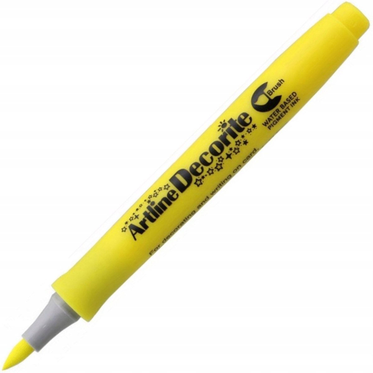 Merkloos Gele Permanente Marker met Penseelpunt - Decoratie & Schrijven