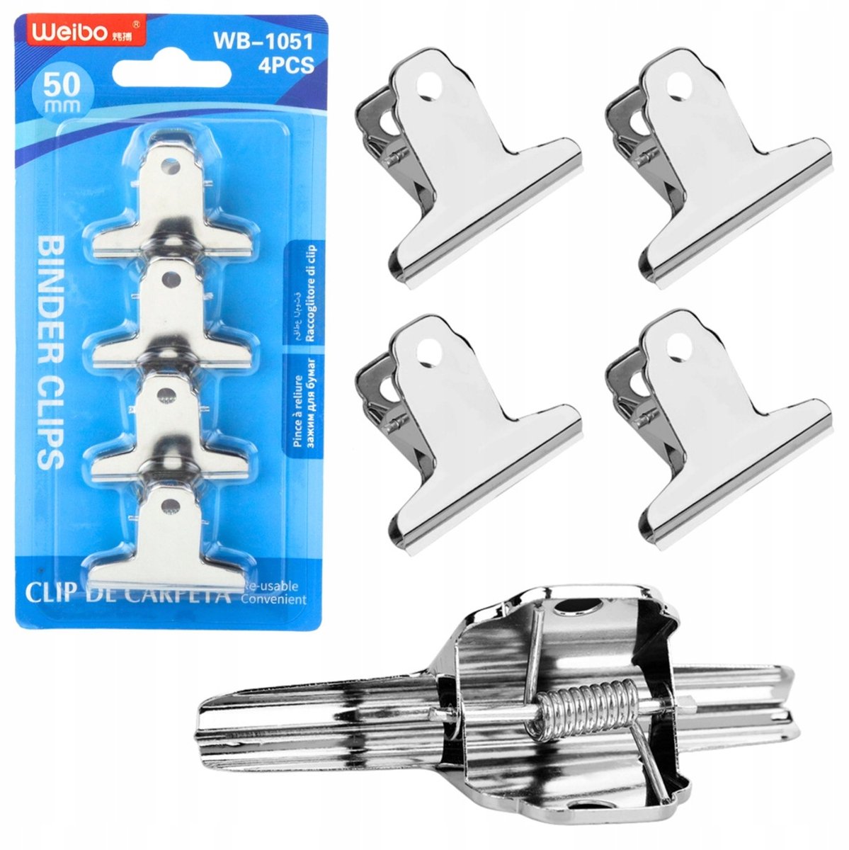 Metal Klemmen Kantoor 50mm - 4 Stuks