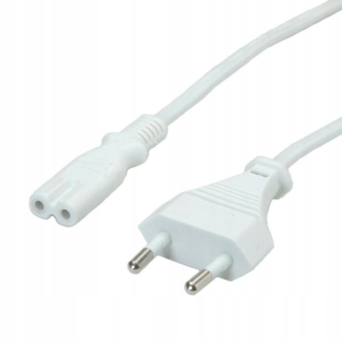 VALUE Euro 8 Stroomkabel 1.8m Wit - C7 naar Europlug