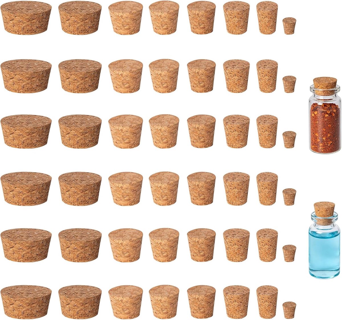 60 Pcs Corks Wine Corks for Crafts, Conical Wooden Cork Stoppers, Natural Soft Wood Corks for Glass Bottles, Wine - ShopVlot