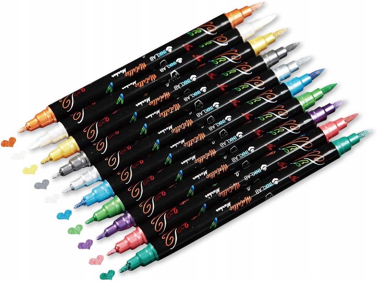 Set van 10 Metallic Acryl Markers - Levendige Kleuren voor Creativiteit
