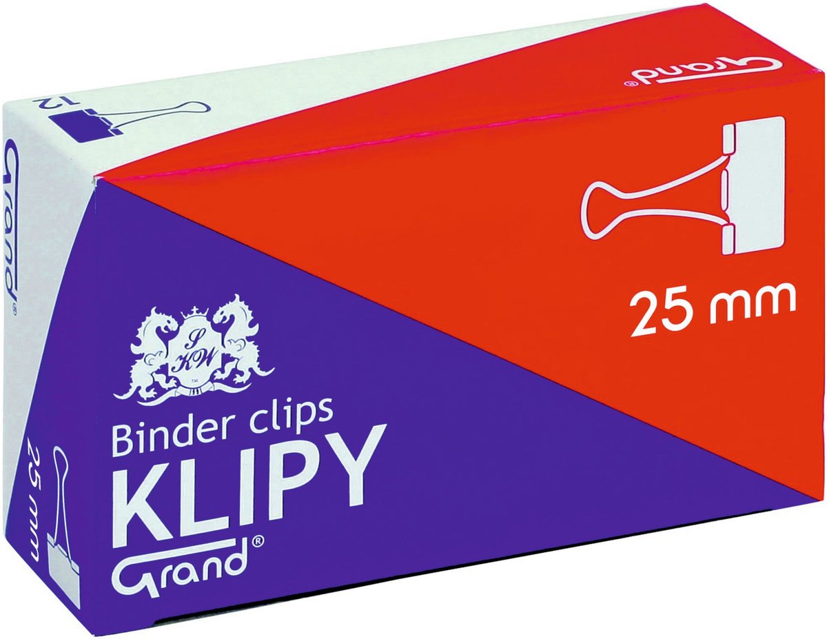 Grand Kantoorklipsen 25 mm - Zwart, Duurzaam Metaal (12 stuks)