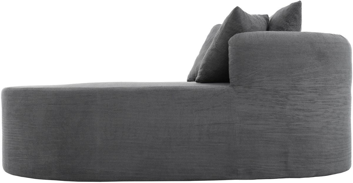 OKWISH Fauteuil 1-Zits Extra Diep Comfort Donkergrijs Corduroy Voor Woonkamer Slaapkamer En Leeshoek Met Armleuningen Voorgemonteerd