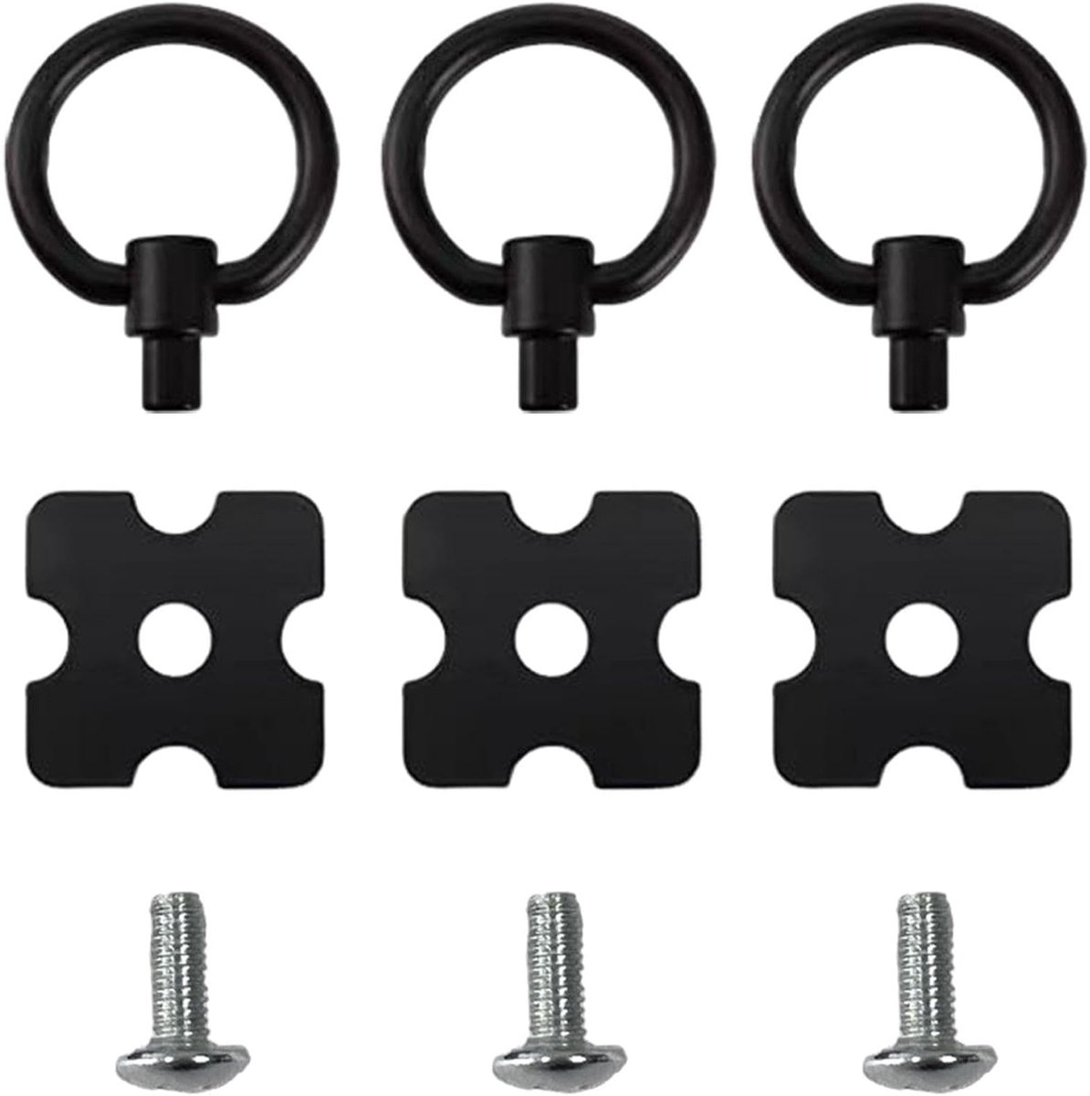 3 Black Ring Handles, TV Drawer Handles, Retro Furniture Drawer Handles, Suitable For Lockers, Dressers, Cabinets. - ShopVlot
