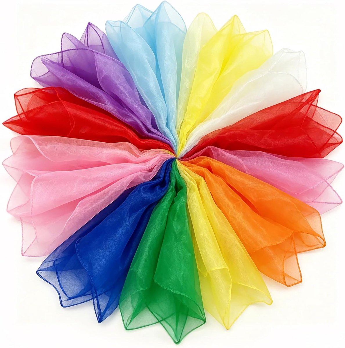 36pcs Juggling Cloths Chiffon Dance 60x60cm Juggling Dancing - ShopVlot