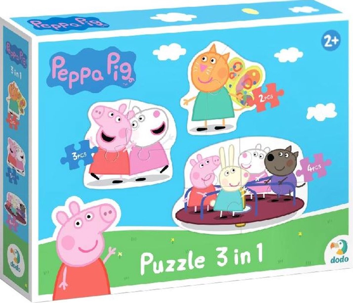 Peppa Pig 3-in-1 Puzzel voor Kinderen - 9 Stukjes