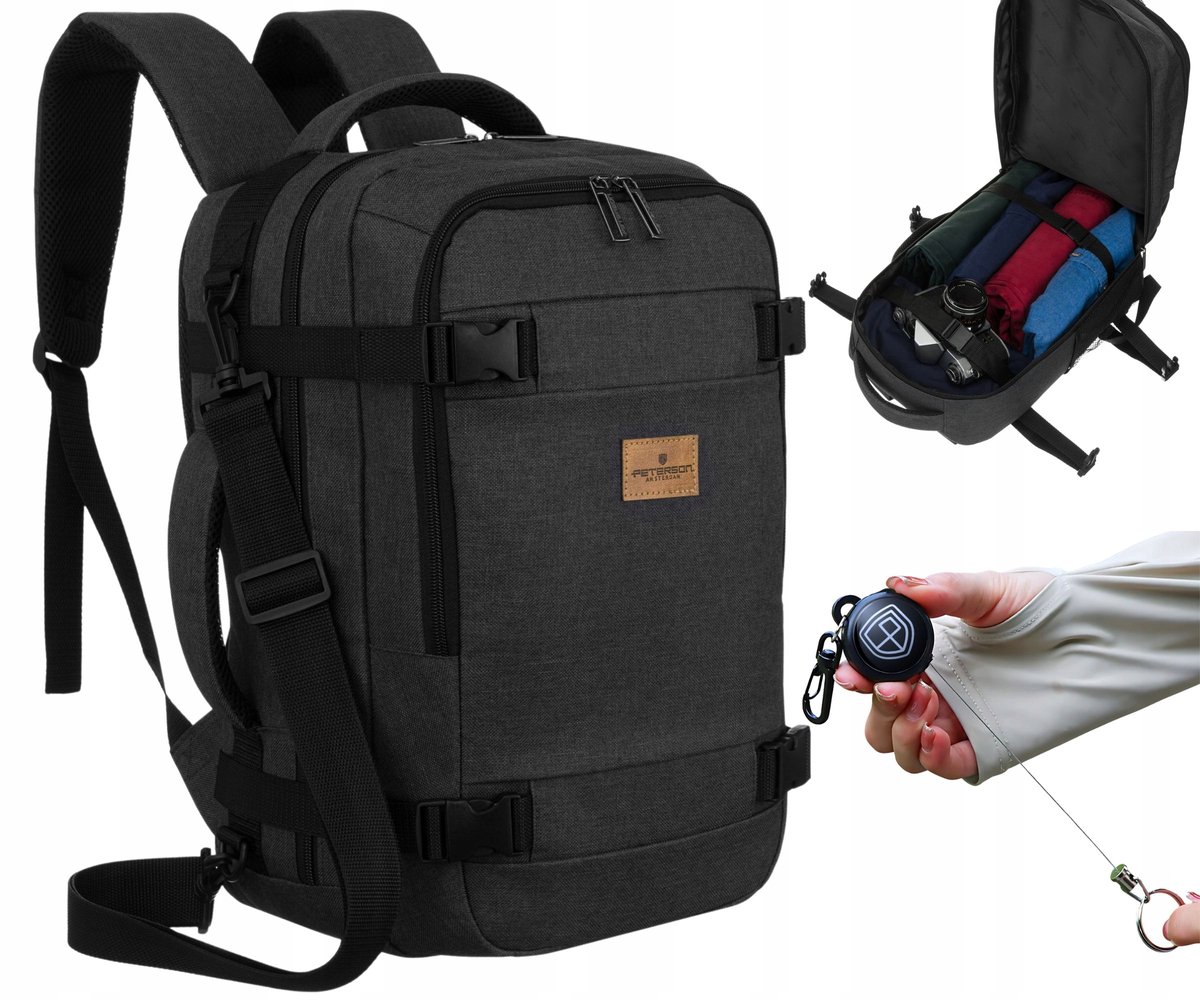 Peterson Handbagage Rugzak 40x25x20cm - Vliegtuig Cabine Bagaże