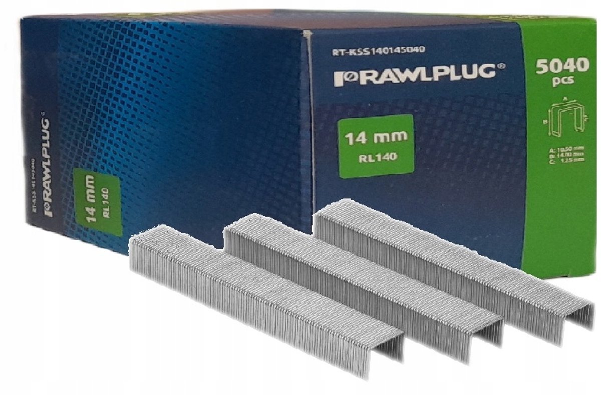 Rawlplug RL140 14mm nieten, 5040 stuks, voor nietpistool
