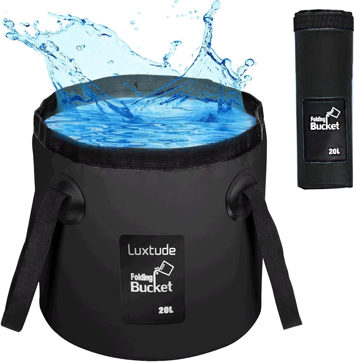 Opvouwbare emmer, 20 liter, opvouwbare emmer, ultralichte outdoor wastafel, visbak, inklapbaar, van duurzaam zeildoek - ShopVlot