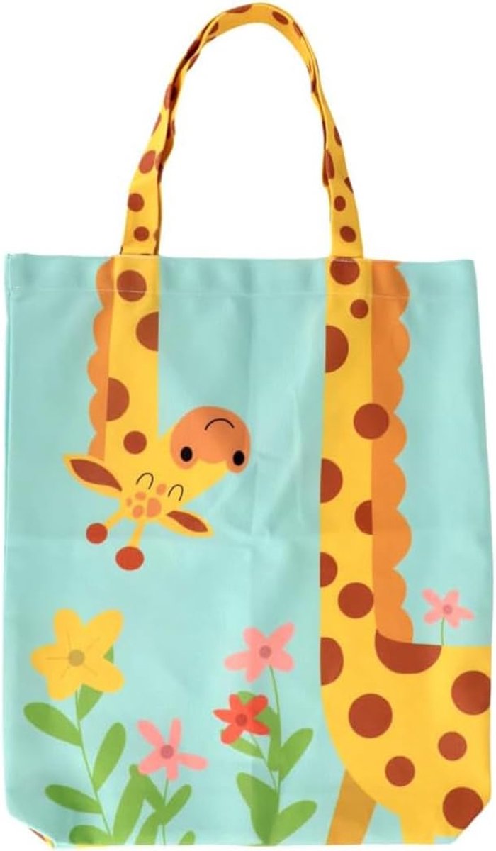 Giraffe Fabric Bag, Versatile Canvas Tote Bag, 50 x 42cm, Foldable Printed Shopping Bag, Giraffe Tote Bag, 70cm Canvas - ShopVlot