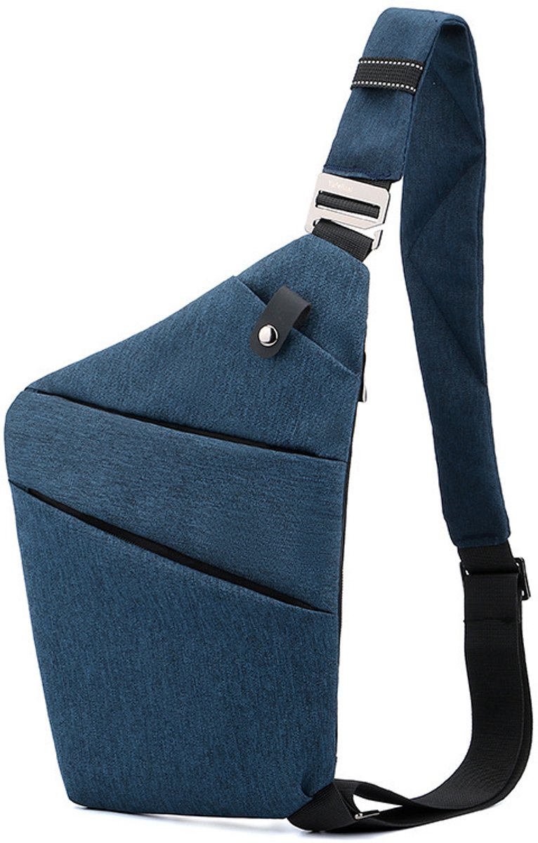 Veilige Schoudertas met Anti-Diefstal Functie - Waterdichte Crossbody Bag-schoudertas met grote capaciteit-Stijlvolle reistassen-Rechter schoudertas-Donkerblauw