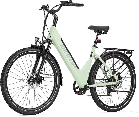 Elektrische Stadsfiets-28 inch Lage Instap-75 km Actieradius-36V 14,5Ah Uitneembare Accu-250W Achterwielmotor-45Nm Koppel-Shimano 7 Versnellingen-Mechanische Schijfremmen - m Koppel-Shimano 7 Versnellingen-Mechanische Schijfremmen — afbeelding 2