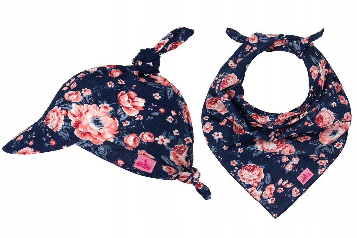 Baby Set: Roze Sjaaltje met Vizier & Bandana - Blauw