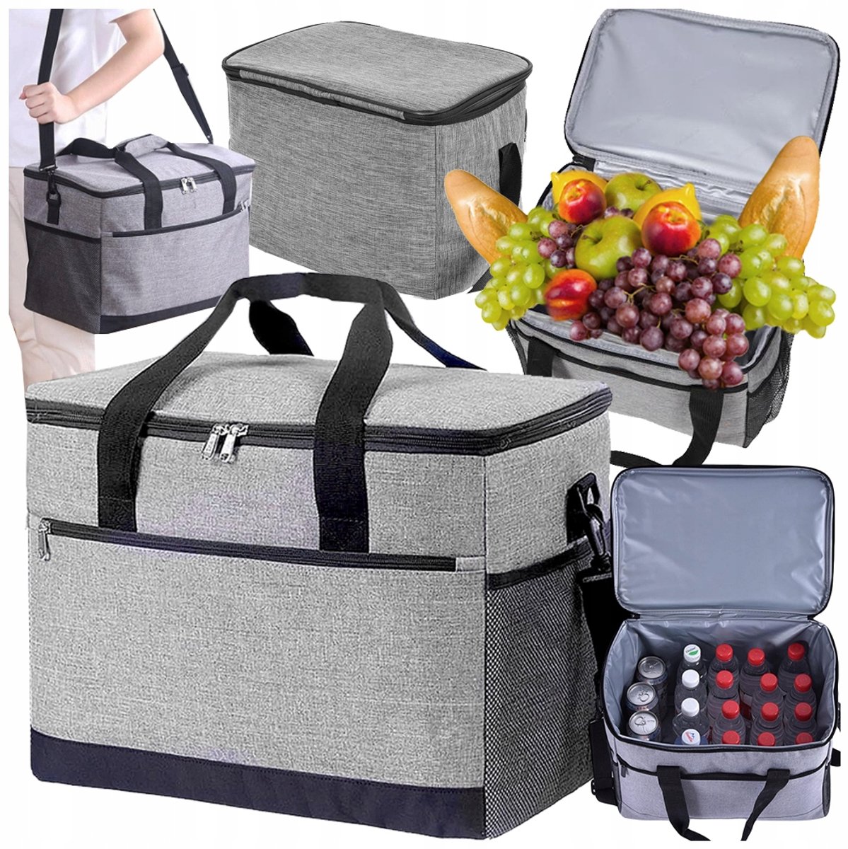 Ruime 16L Koeltas Lunchtas Picnictas Strandtas Kampeertas Grijs