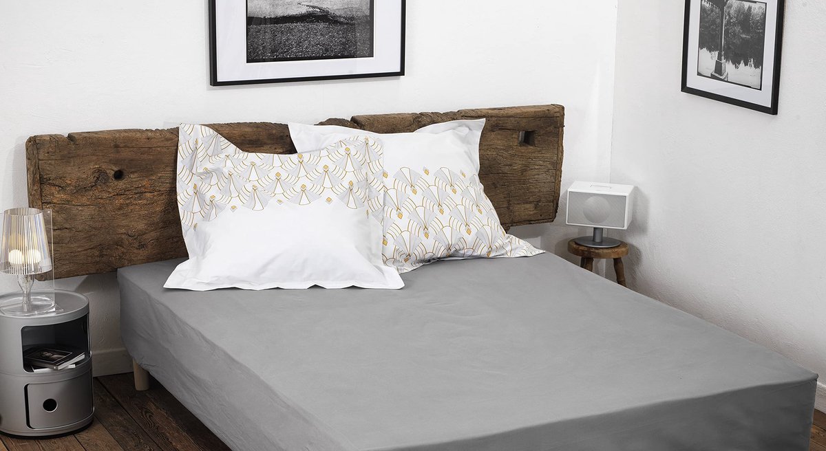 Hoeslaken 160 x 200 - lichtgrijs - 100% katoen - perfect aansluitend voor een comfortabele nachtrust - ShopVlot