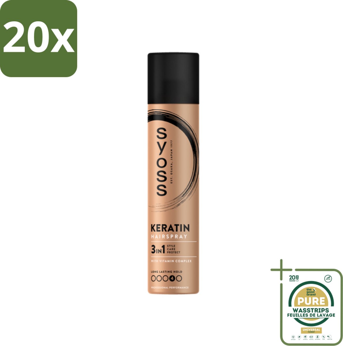 20 x Syoss - Keratin - Haarspray - Versterkt & Fixeert - 300 ml - Grootverpakking - Haarspray - Haarversterking - Haarfixatie - Keratine - Haarverzorging