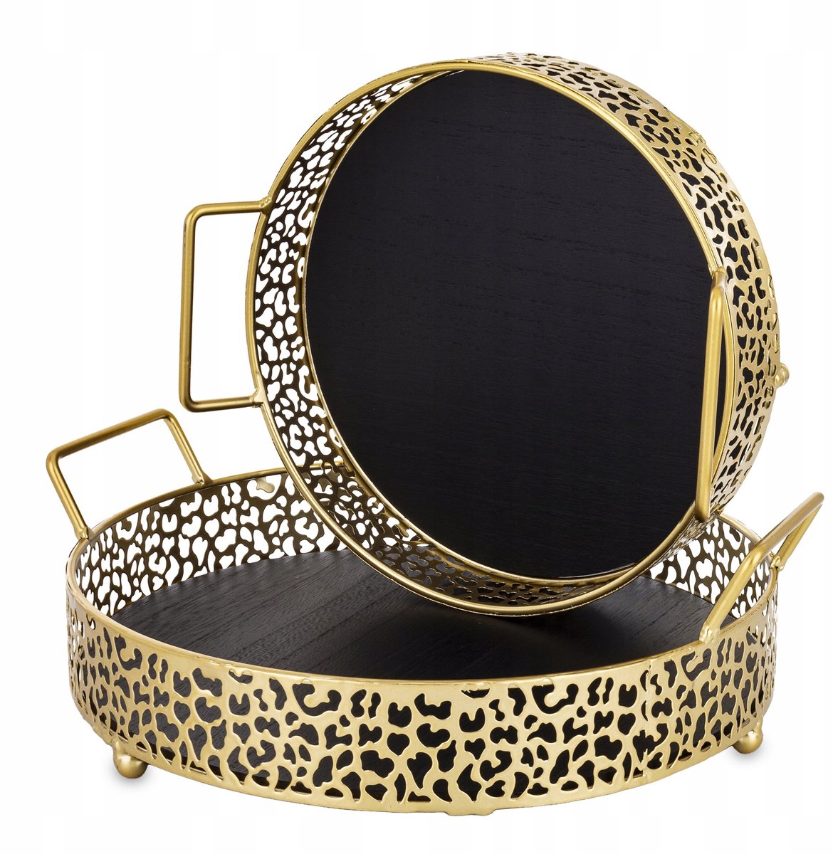 Gouden & Zwarte Decoratieve Kommen Set (2 stuks) - Retro Glamour
