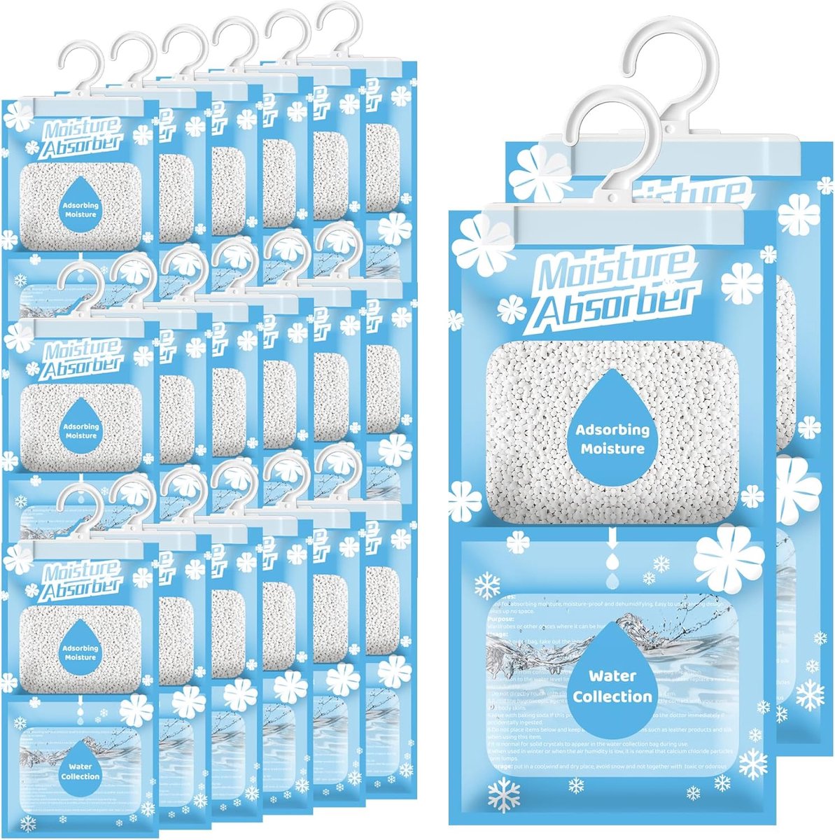 Hangende Ontvochtiger 20 x 230g - Vochtabsorberende Zak - Tegen Schimmel - Ideaal voor Kledingkasten