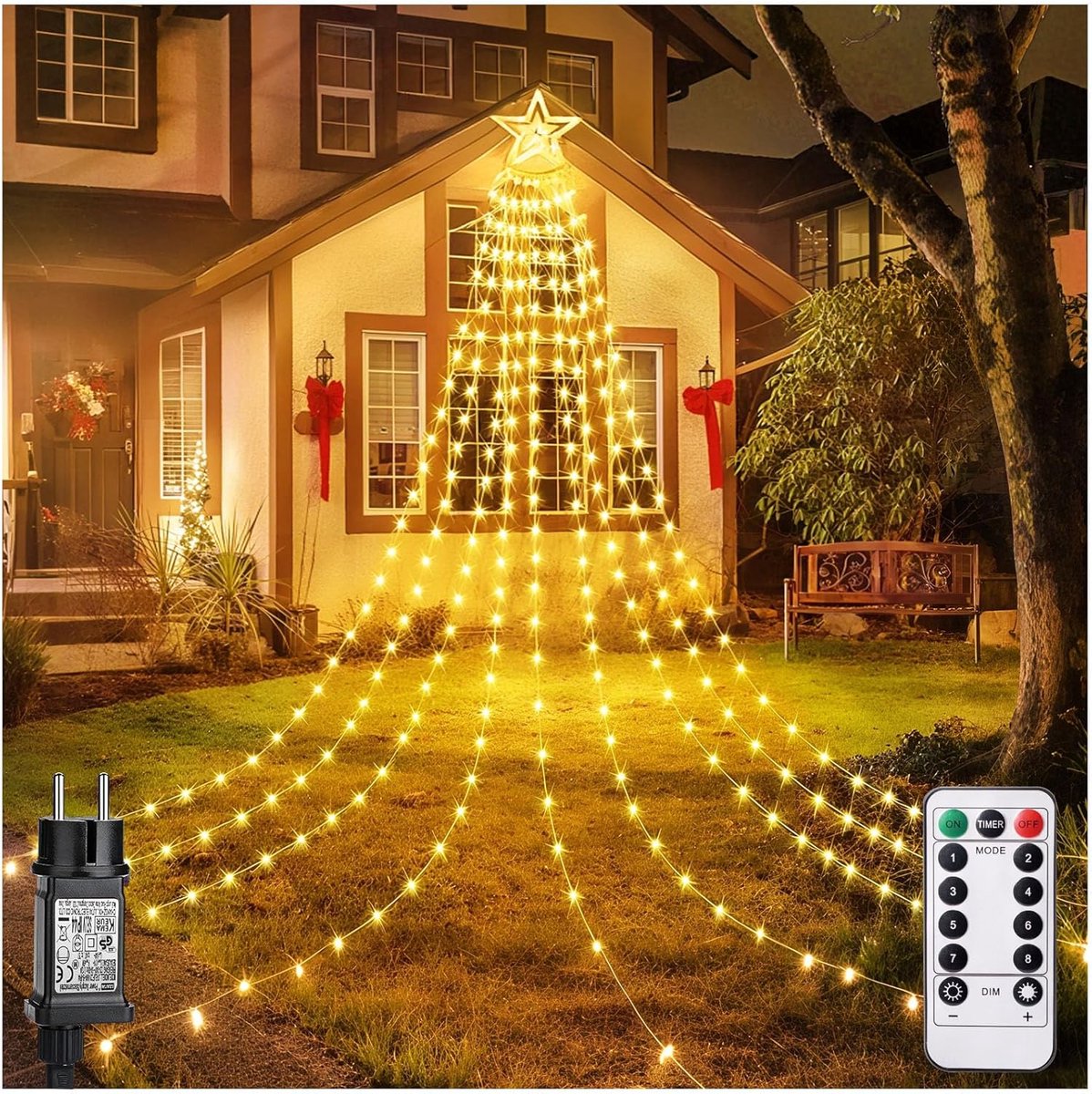 Fairy Lights, Socket, Remote Control and Memory Function, 3.5 m × 9 Fairy Lights, 352 LED Fairy Lights, Starry - ShopVlot