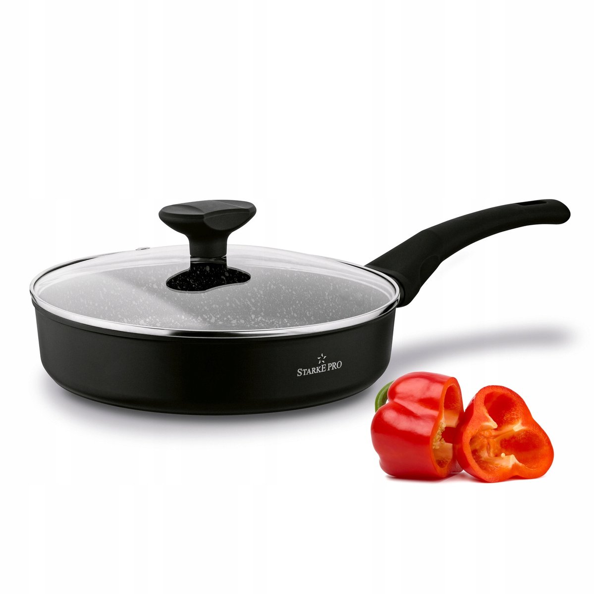 Merkloze Inductiepan met Deksel, Anti-aanbak, 24cm