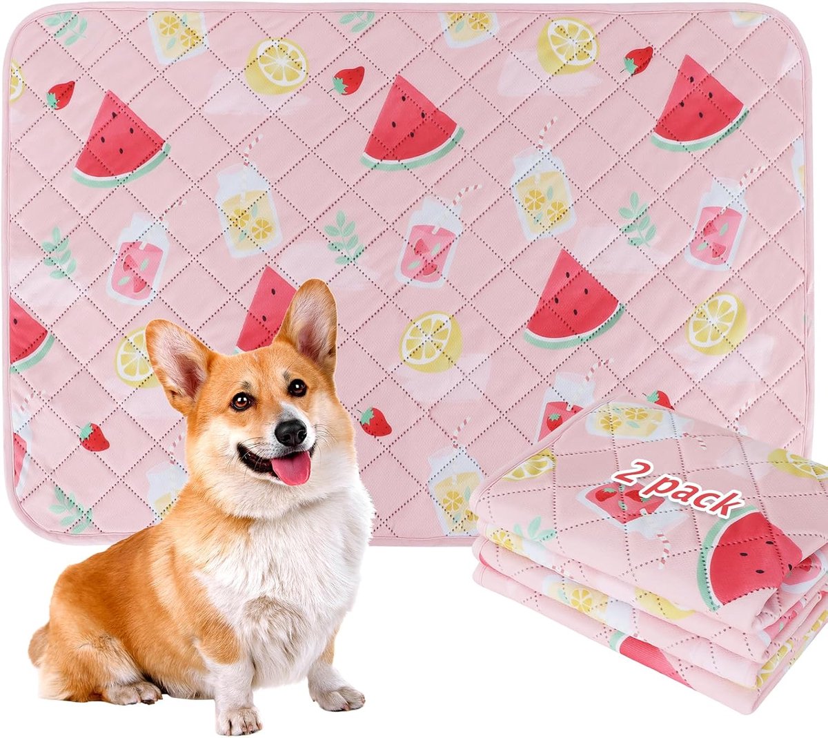 BVAGSS Washable Pee Pads for Dogs, Pack of 2 Reusable Leakproof Puppy Wee Pad, Non-Slip Waterproof Pet Training Pads - ShopVlot