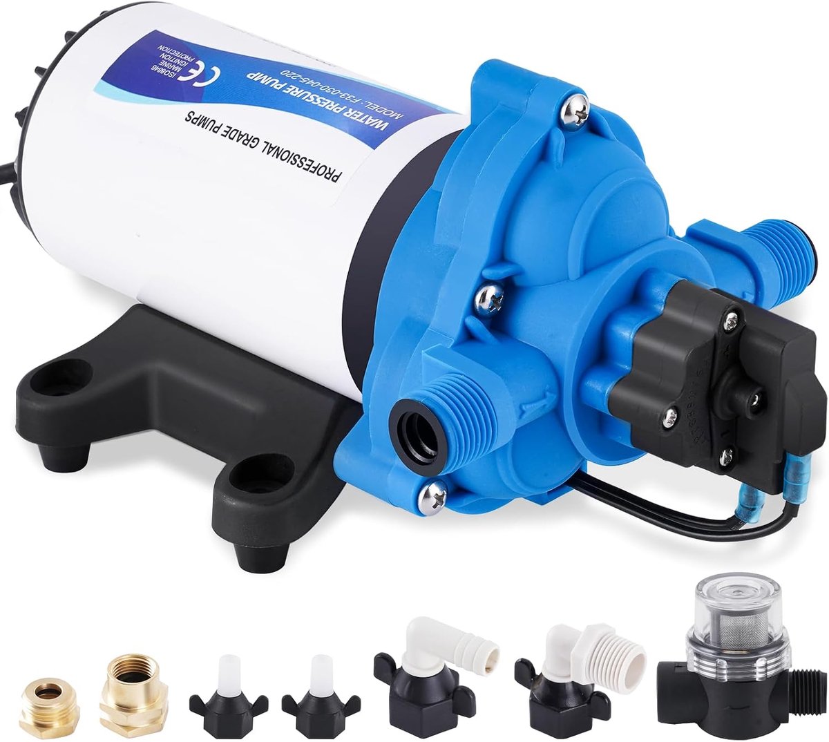 YUCHENGTECH AC 220V Pressure Water Pump, Self-Priming Diaphragm Pump, 88 W, 11.3 LPM/Min, 45 PSI/3.1 Bar, Automatic - ShopVlot