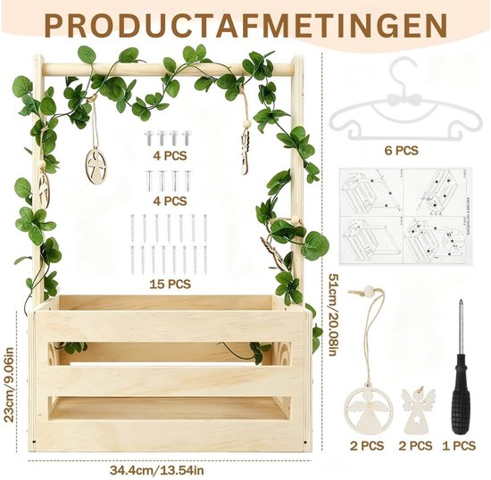 CRLYN® Kraammand - Geboortemand - Kraamcadeau Meisje -Lichtbruin — afbeelding 3