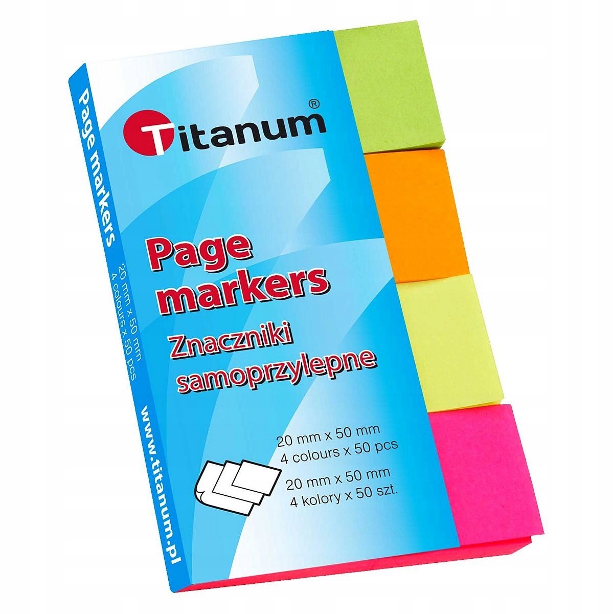 Titanum Indexeerlintjes 20x50mm - 4 Fluorescentie, 200 stuks