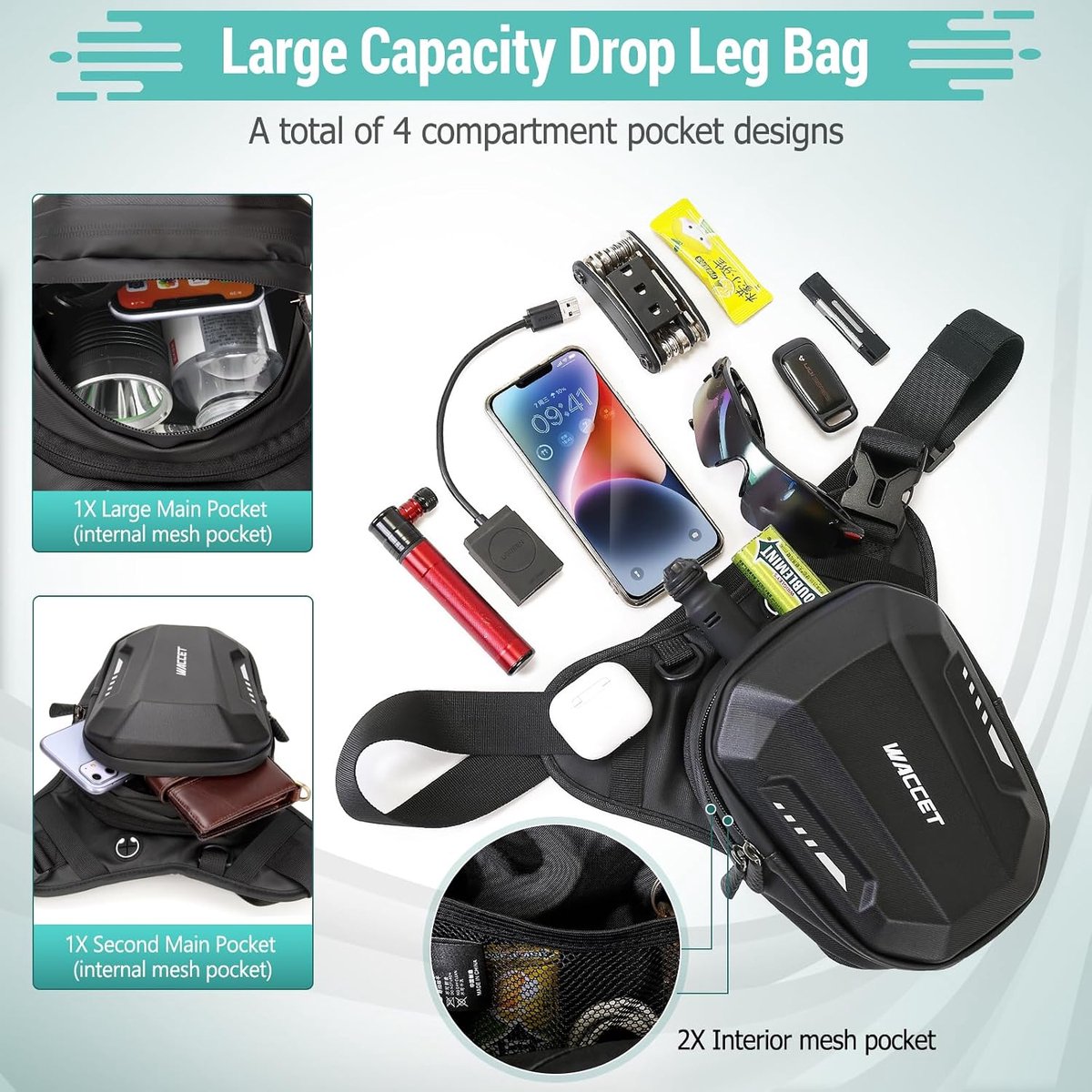 Leg Bag Men Women Multifunctional Tactical Leg Bag Waterproof Waist Bag for Cycling Motorcycle Dog Training Hiking - ShopVlot