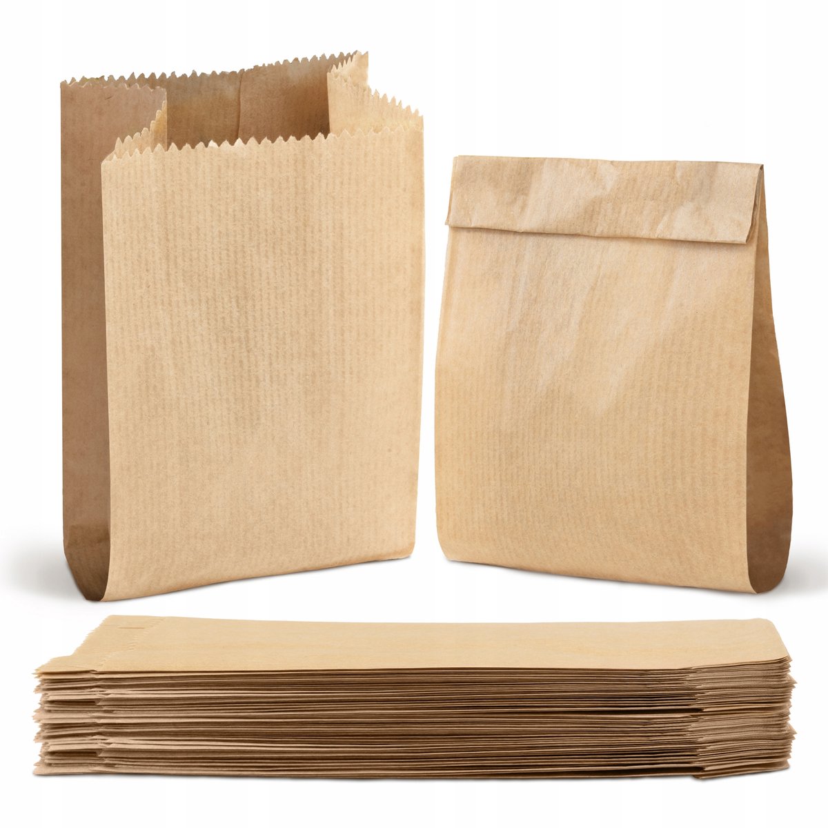 100x Bruine Papieren Zakjes 10x5x17 cm - Lunch- & Snackbekers