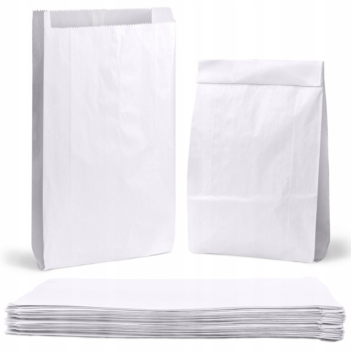Papieren Voedselzak 15x29 cm Wit - 50 stuks - Milieuvriendelijk