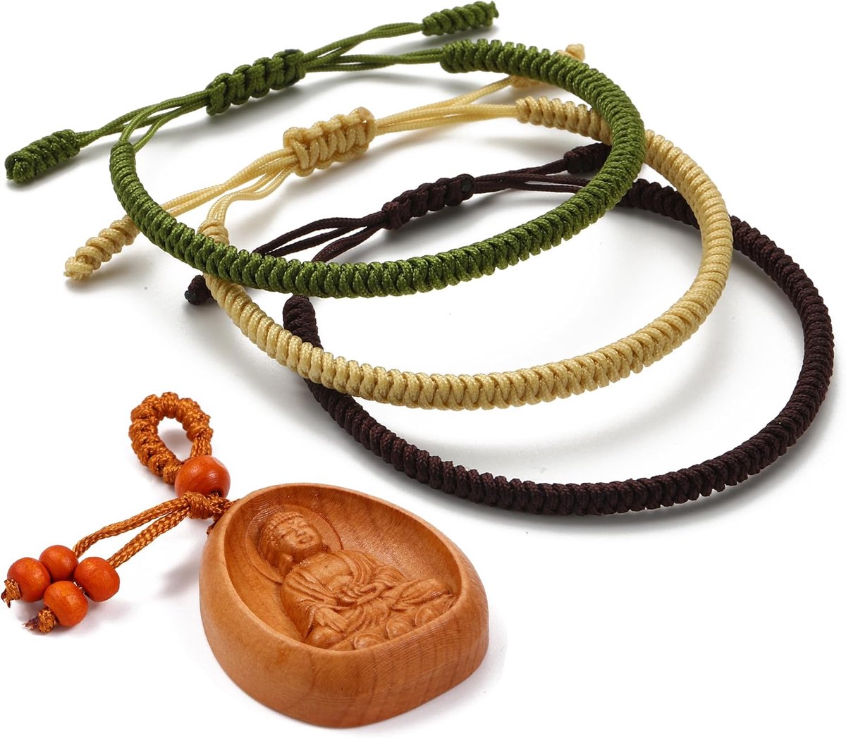 LUCKY BUDDHIST - 3 Tibetaanse geluksarmbanden + boeddhistisch cadeau! - ShopVlot