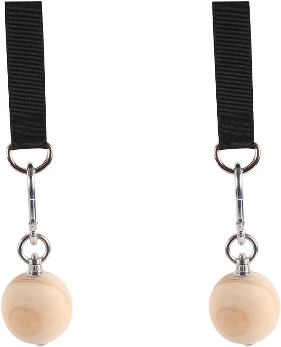 Optrekhulp 2 stuks - Houten ballen - Versterkt spieren - Verbeter grip en kracht - ShopVlot